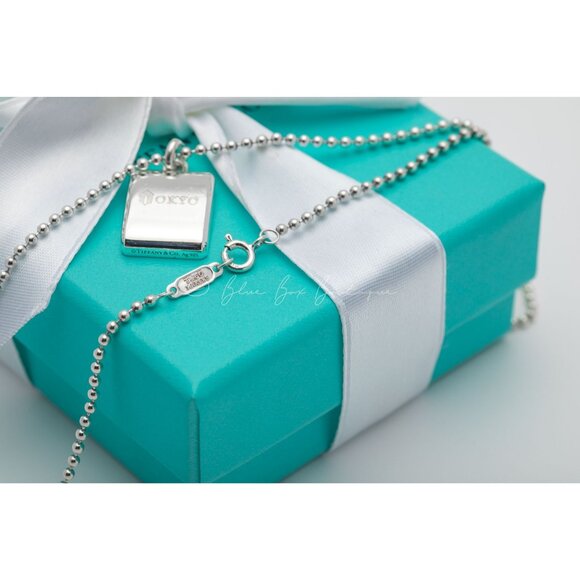 Extremely Rare Tiffany & Co Square Tag Maker's Necklace "Tokyo Japan Exclusive" - Picture 3 of 10